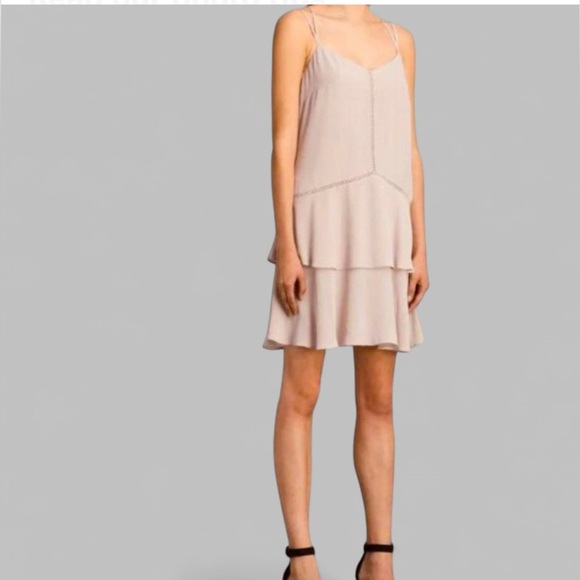 ALLSAINTS Karin Mini Slip Dress Size 0, cream-retail $189. Like new - Picture 9 of 9